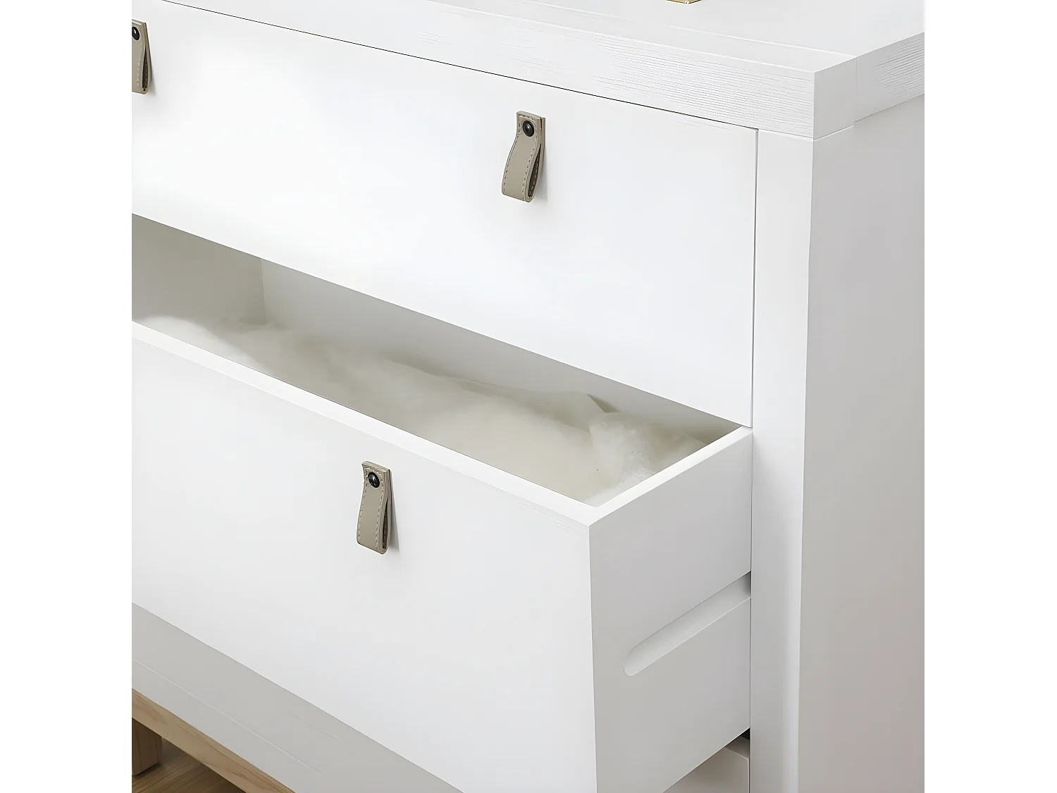Commode en bois massif blanc 90x90