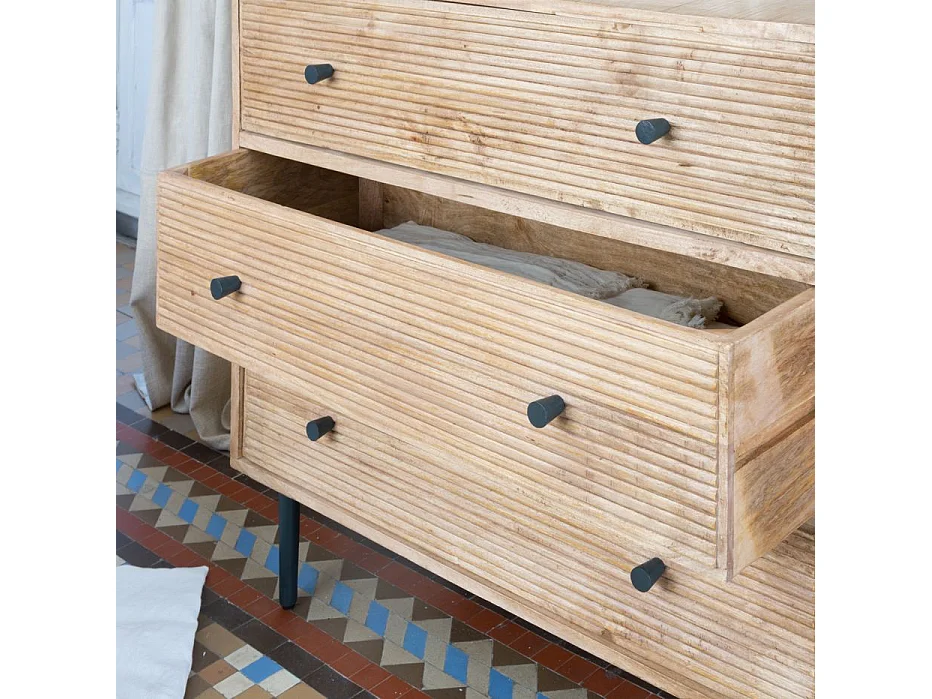 Comò legno massiccio di mango naturale 45x85