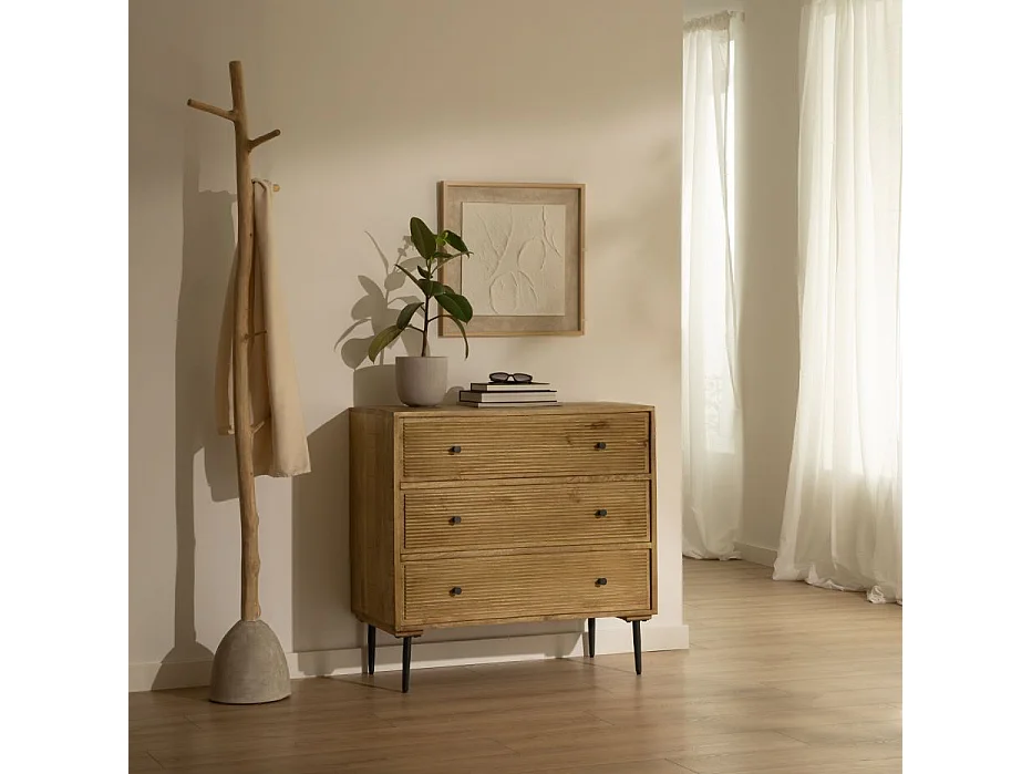 Comò legno massiccio di mango naturale 45x85