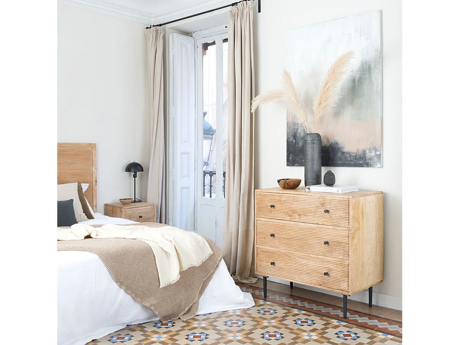 Comò legno massiccio di mango naturale 45x85