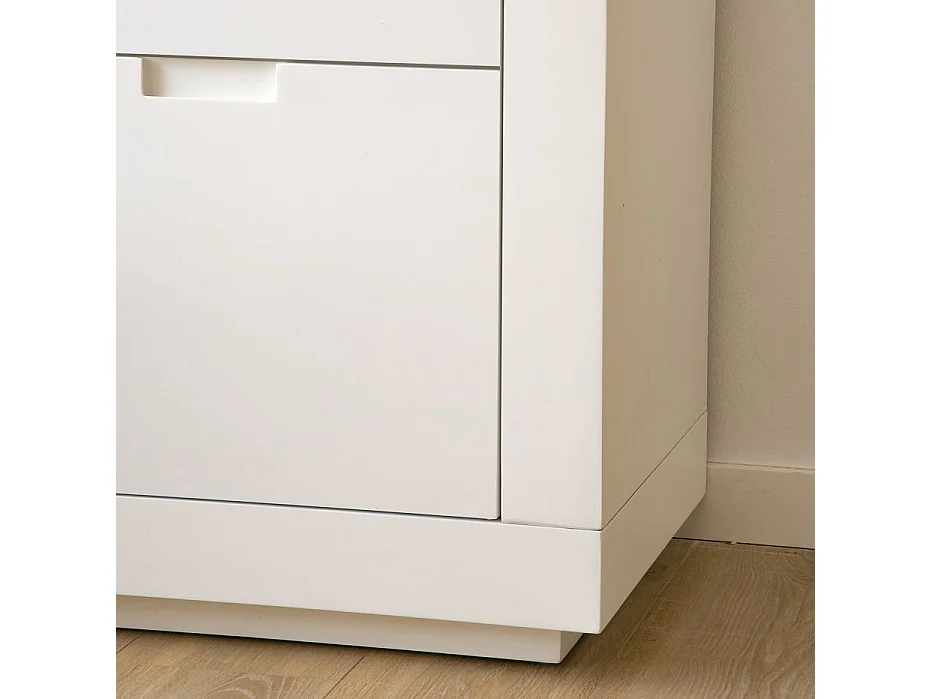 Comò legno massello e pannello in mdf bianco 43x85