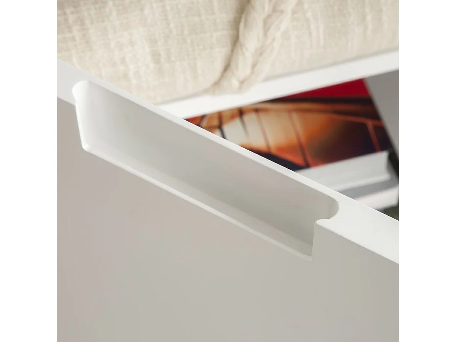 Comò legno massello e pannello in mdf bianco 43x85