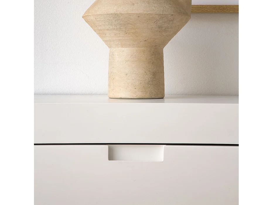 Comò legno massello e pannello in mdf bianco 43x85