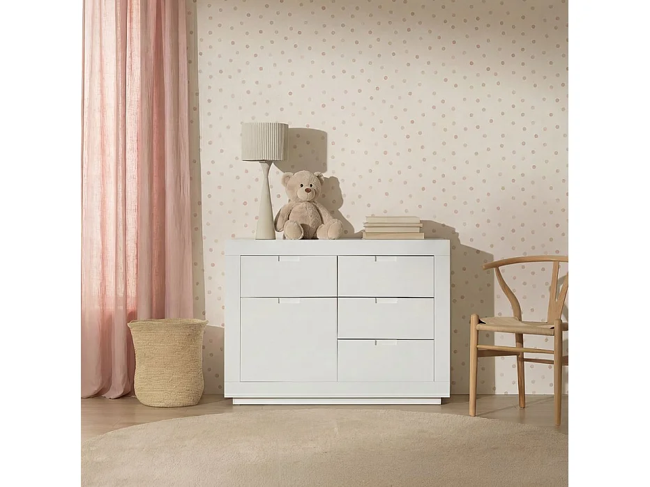 Commode tablero de mdf y lacado blanco blanc 115x85