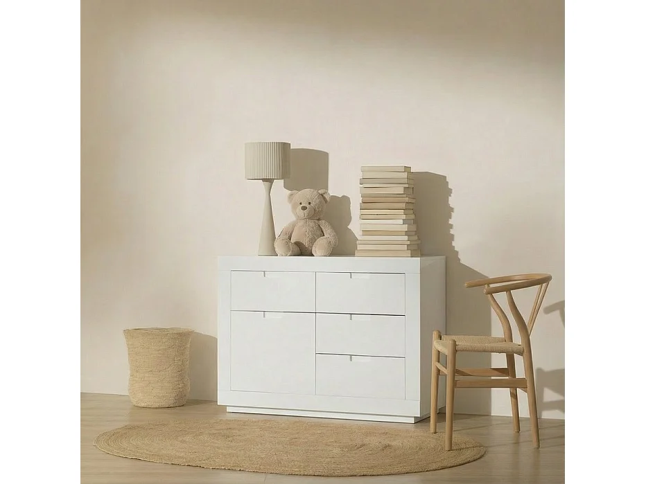 Commode tablero de mdf y lacado blanco blanc 115x85