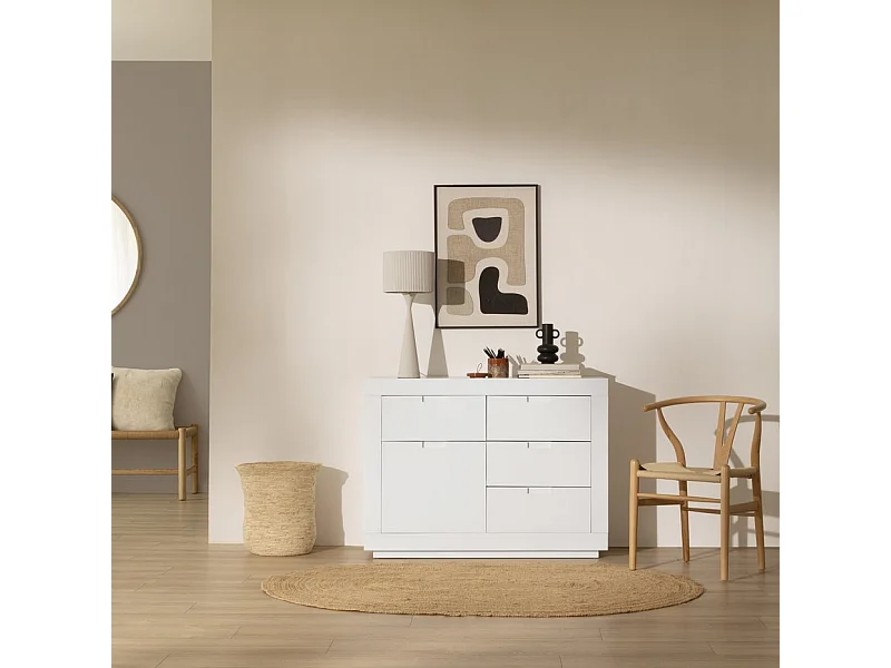 Commode effet bois blanc 115x85