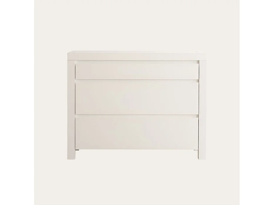 Commode en bois massif blanc 110x85