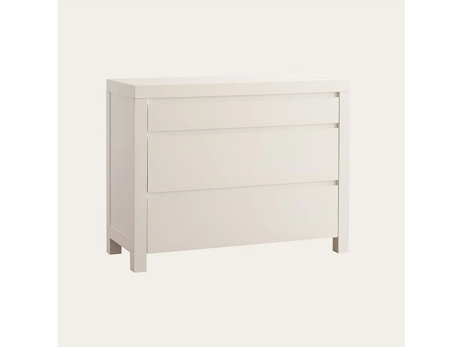 Commode en bois massif blanc 110x85