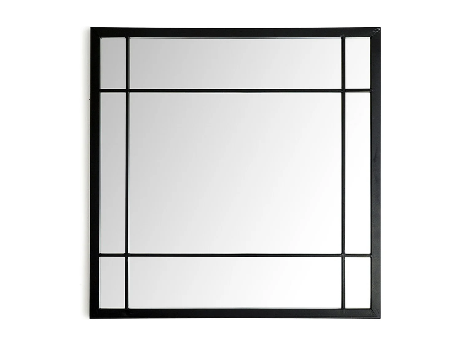 Miroir mural métal noir 90 cm x 90 cm-Moebe