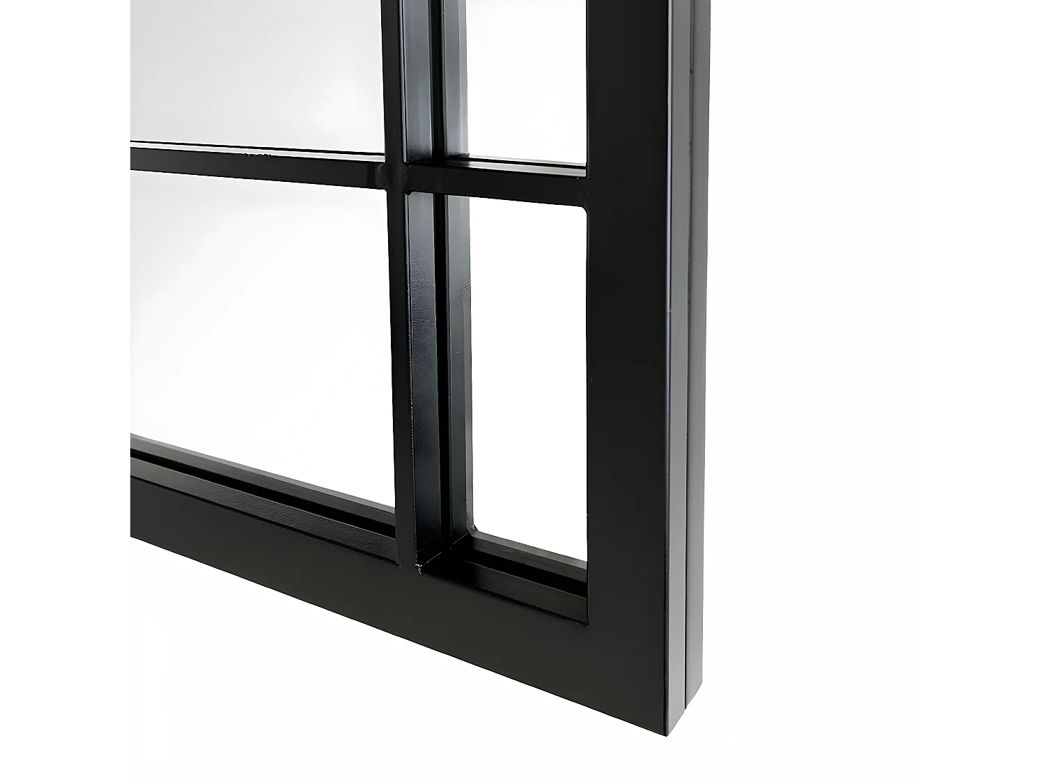 Miroir mural métal noir 90 cm x 90 cm-Moebe