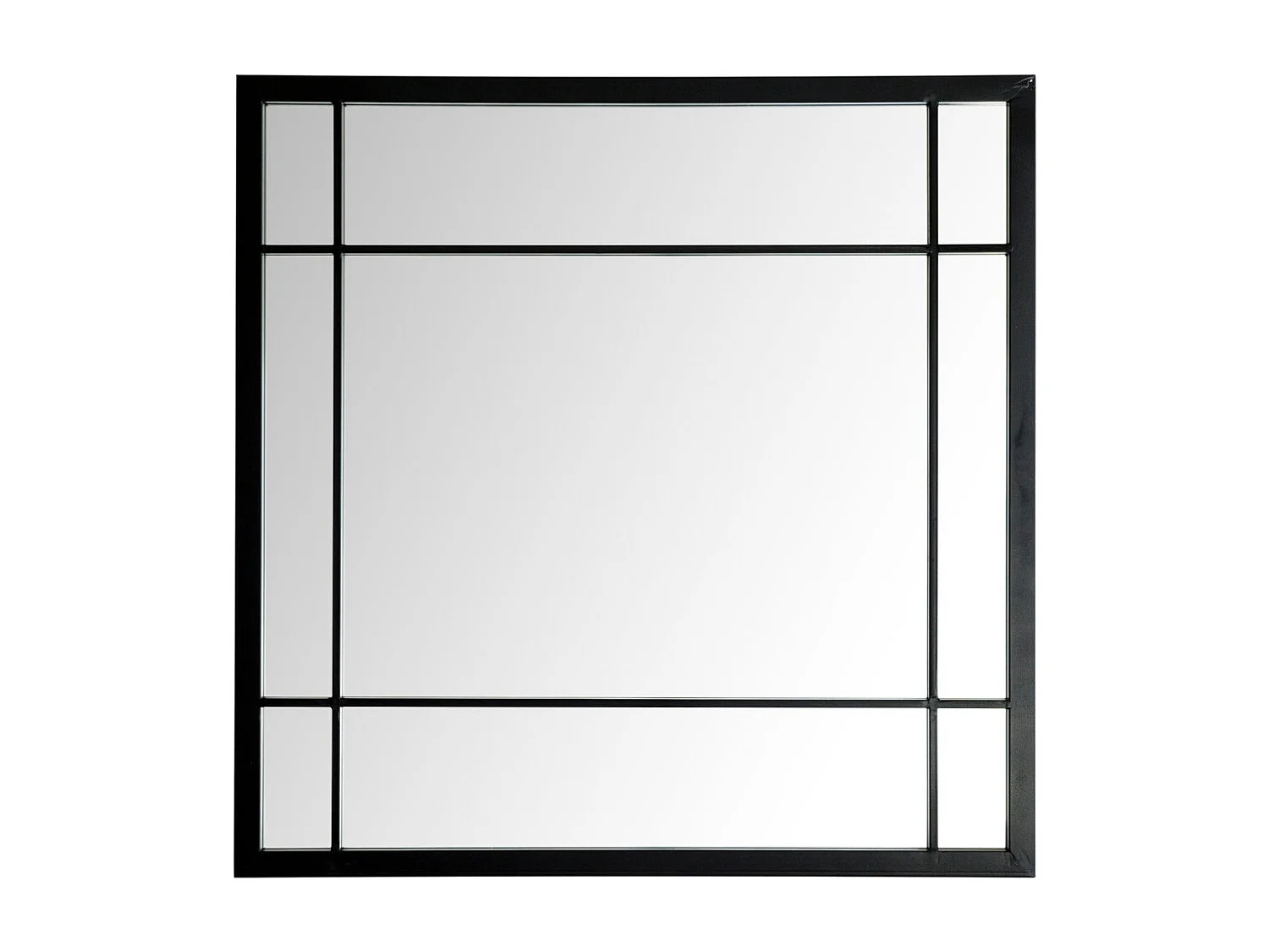 Miroir mural métal noir 90 cm x 90 cm-Moebe