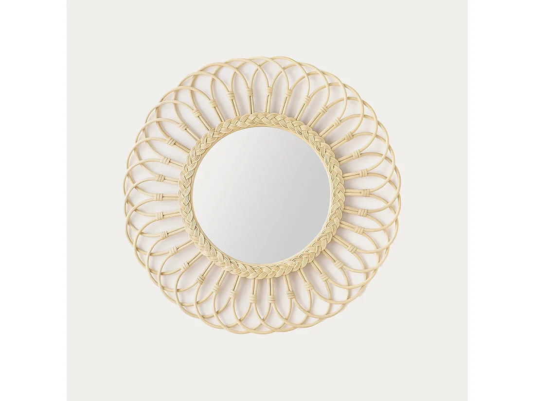 Miroir mural rotin  60 cm x 60 cm-Bantu