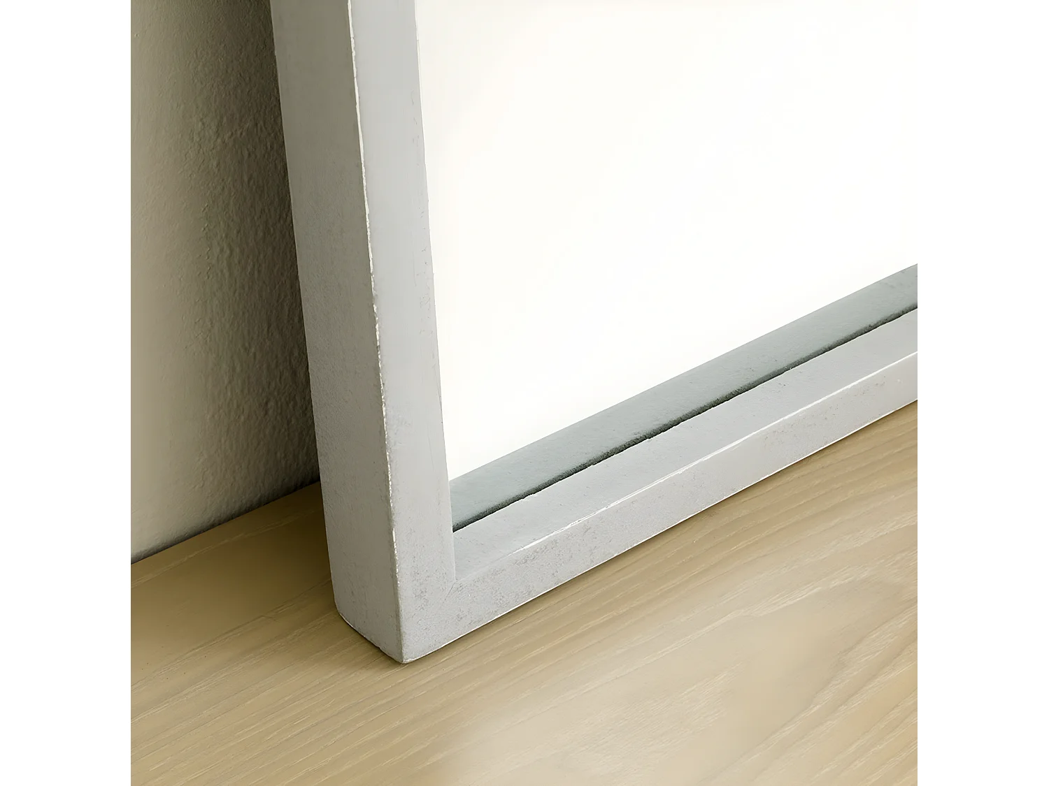 Miroir mural bois gris 90 cm x 60 cm-Soft