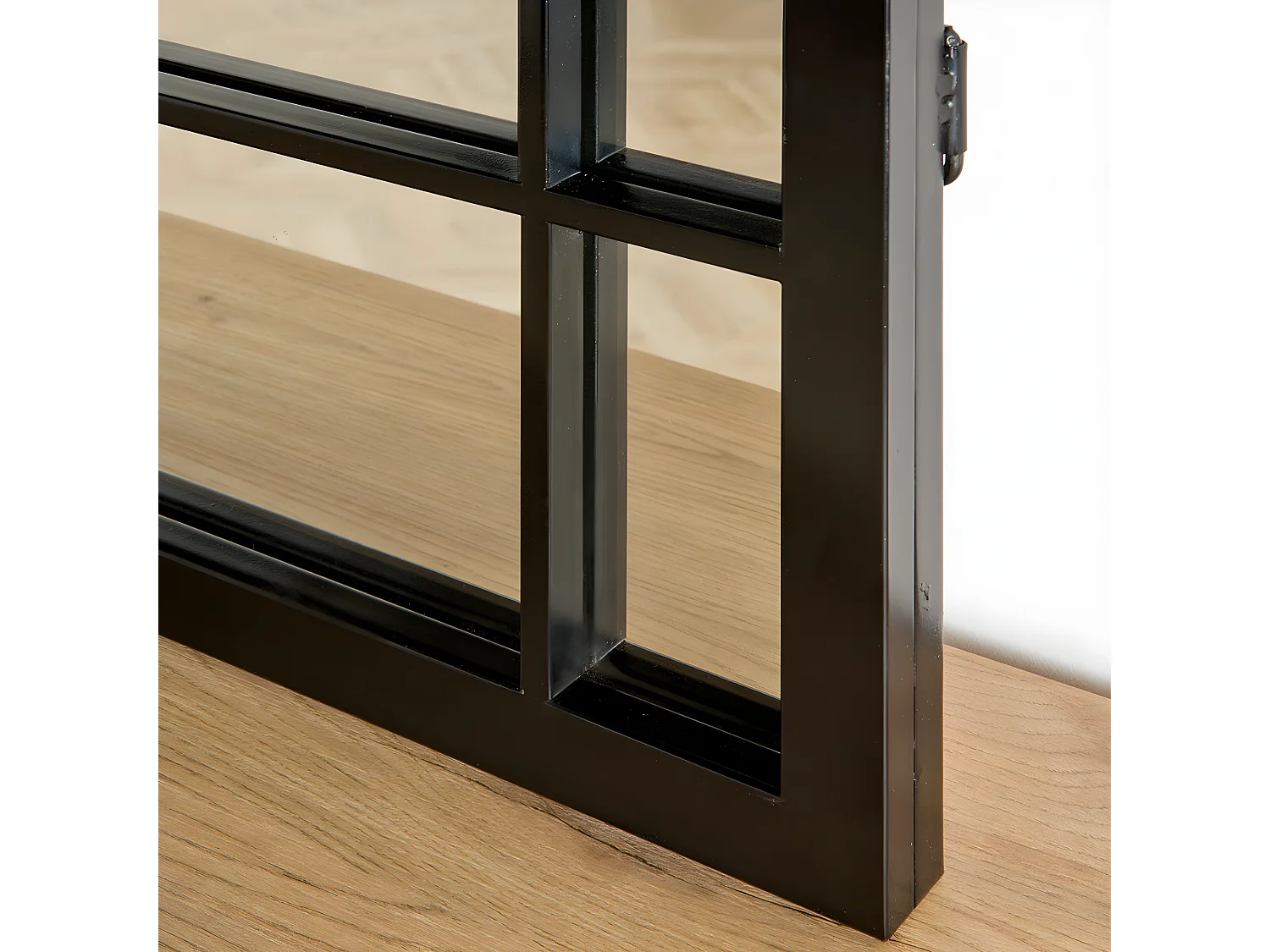 Miroir mural métal noir 90 cm x 60 cm-Moebe