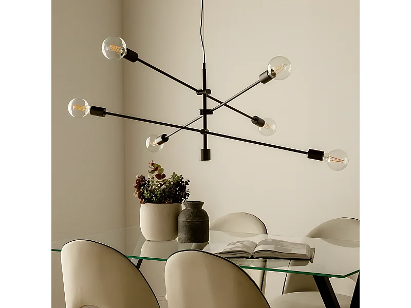 Lustre métal noir 45 cm x 129 cm-Bubble