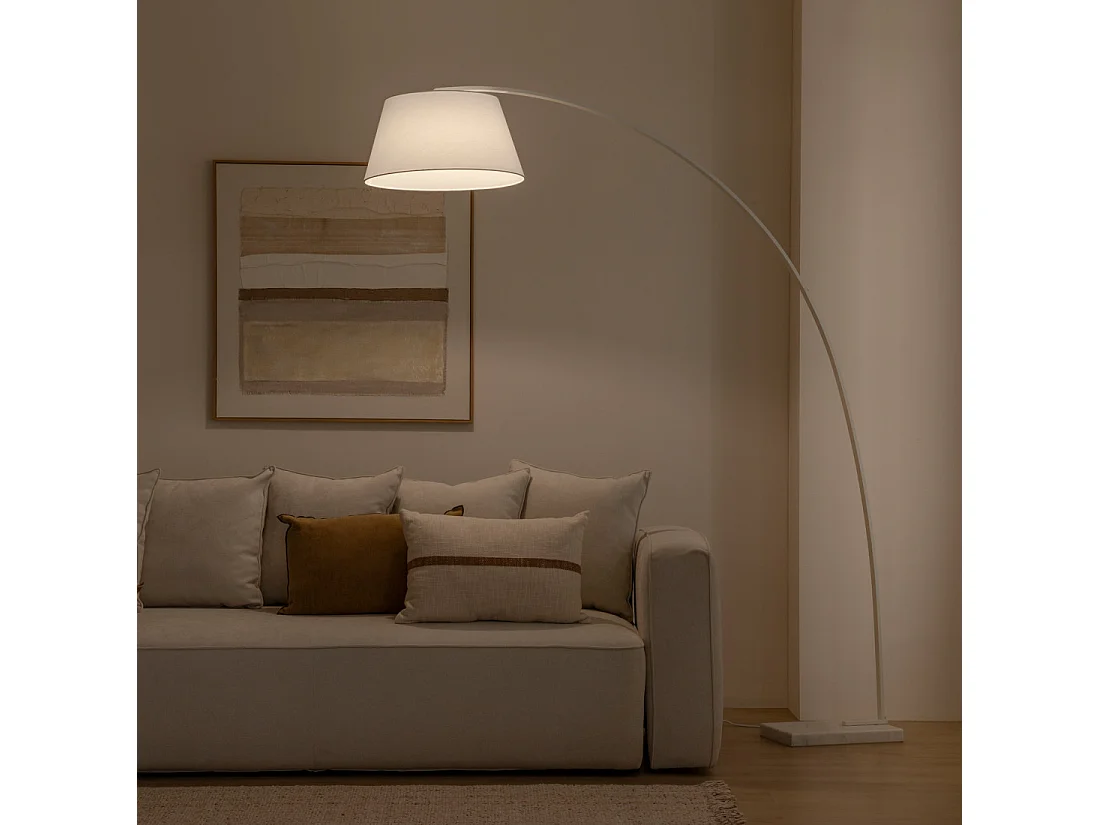 Lampe sur pied métal blanc 210 cm x 195 cm-Arch