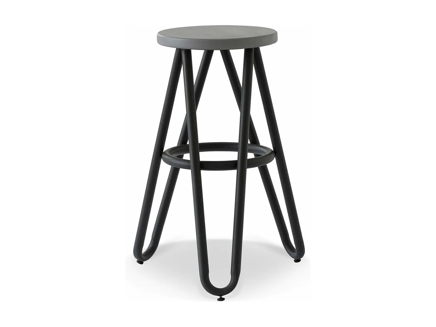 Tabouret Bois-Métal Noir - (ST-) Décoration d'Autrefois