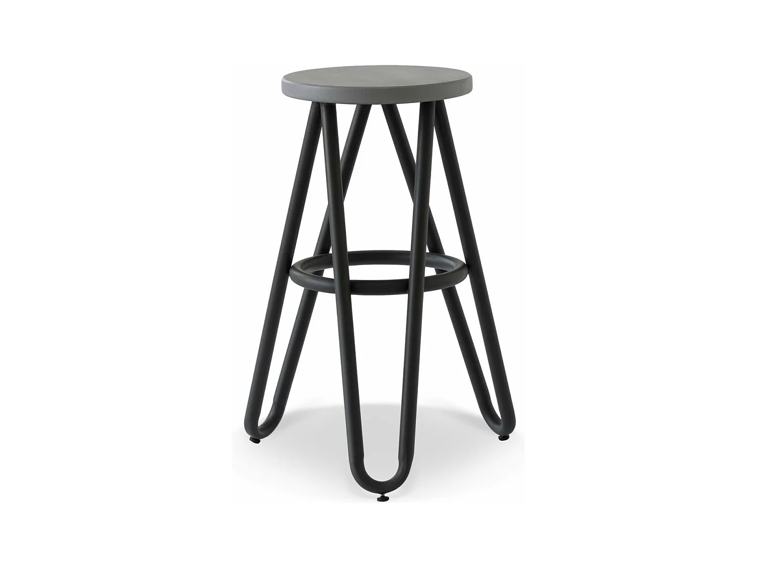 Tabouret Bois-Métal Noir - (ST-) Décoration d'Autrefois