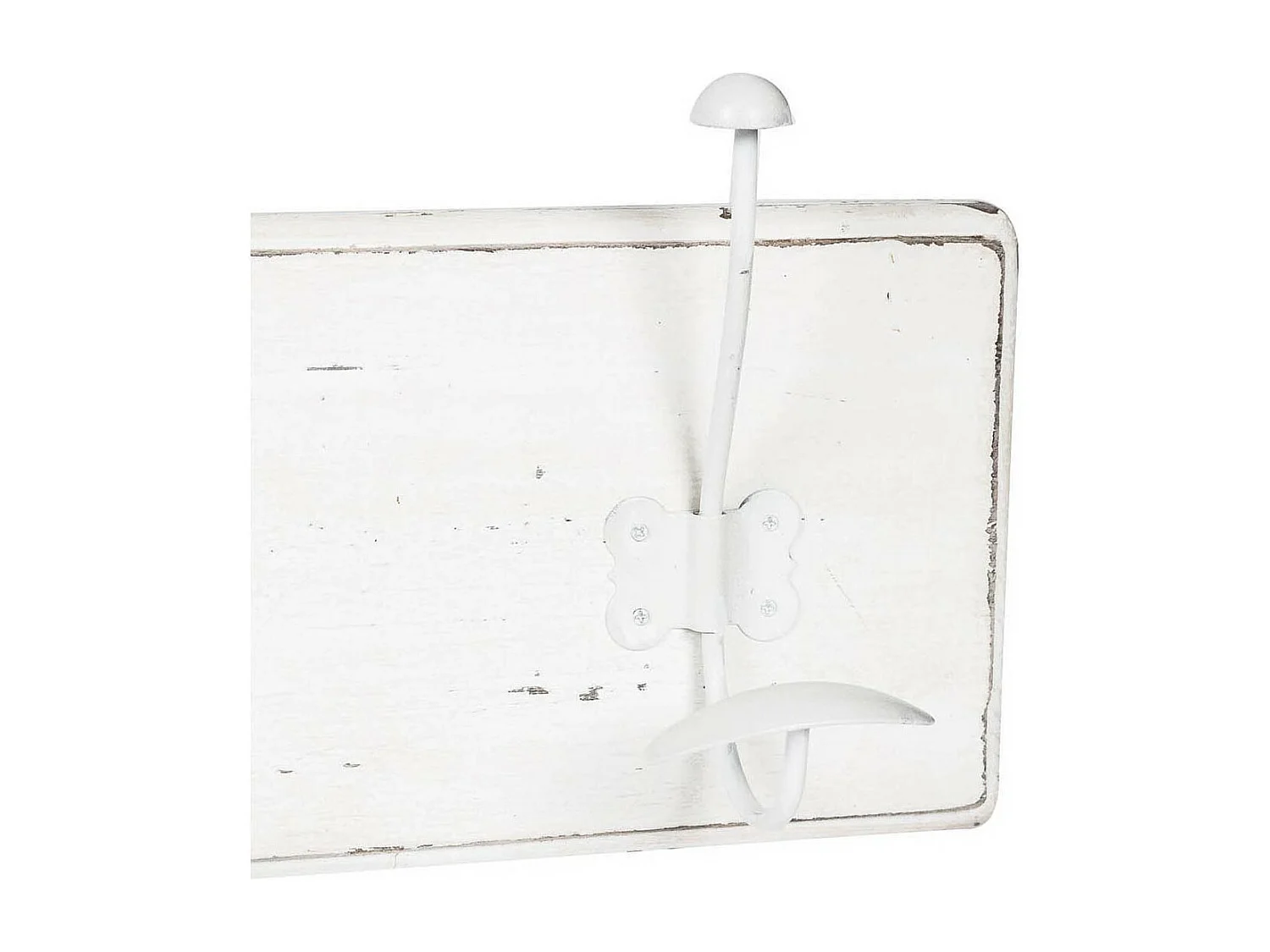 Cintre mural 98x10x21cm - Bois massif et fer - Cintre avec 5 crochets pour le mur, la porte ou l'entrée