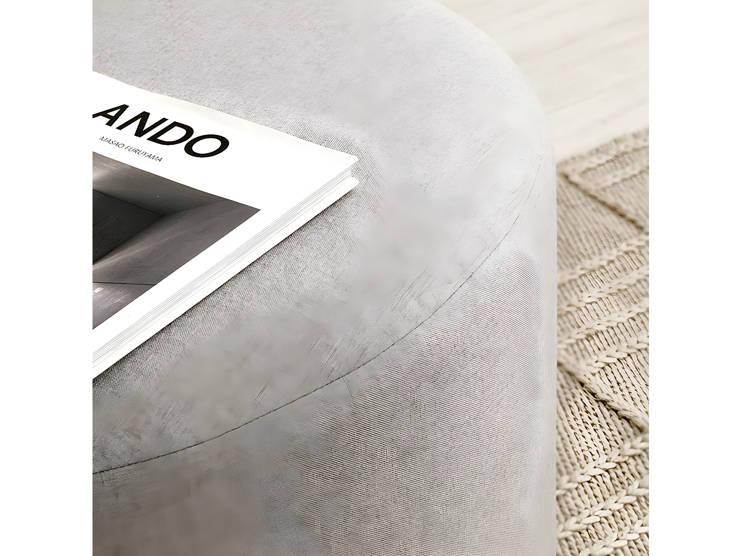 Pouf tapissé  45 cm x 60 cm-Ornel