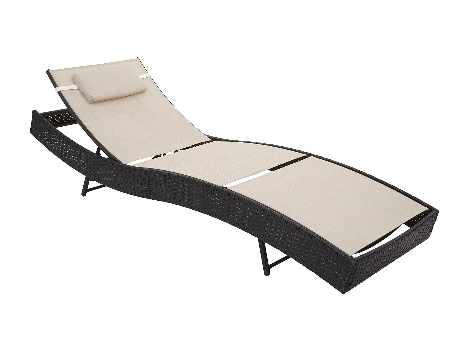 Tumbona Phoenix,  antracita, funda crema-blanco