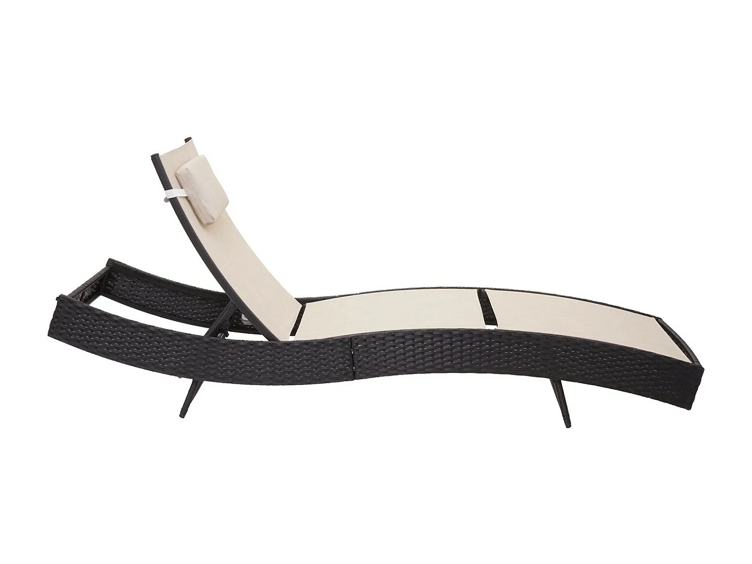 Tumbona Phoenix,  antracita, funda crema-blanco