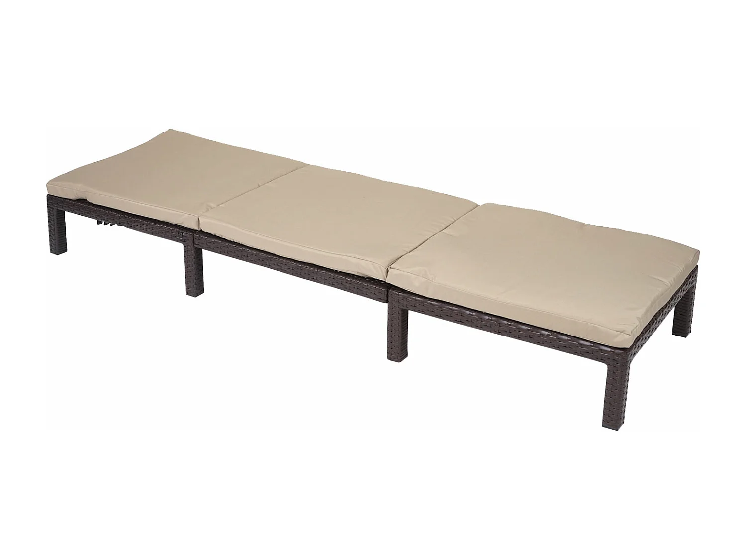 Poly-Rattan Bain de soleil MCW-A51 Premium,  Basic marron, coussin crème