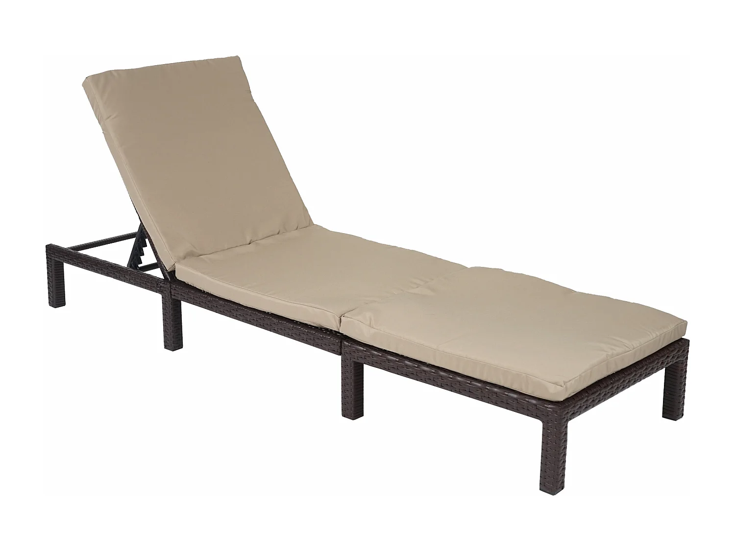 Poly-Rattan Bain de soleil MCW-A51 Premium,  Basic marron, coussin crème