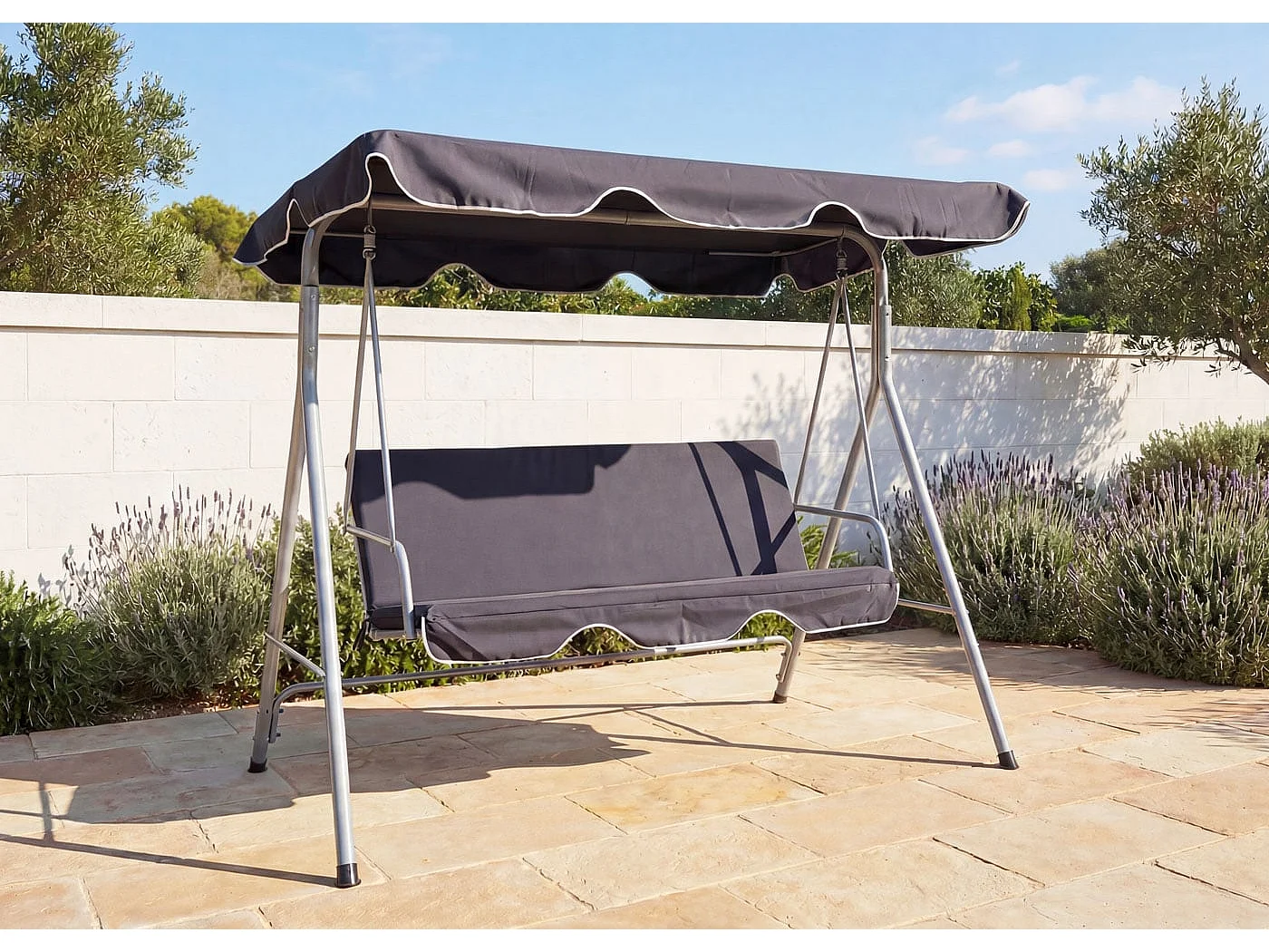 Balancelle de jardin MCW-D61,  gris foncé