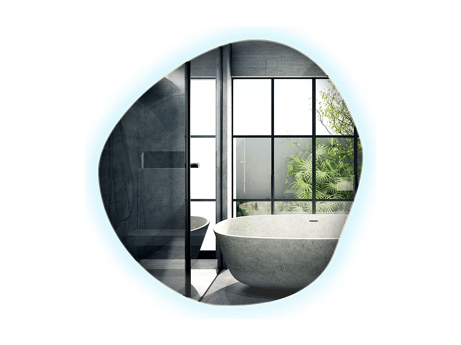 Specchio decorativo a LED di forma irregolare - Tulup - 86,2 cm x 86,9 cm - Luce fredda