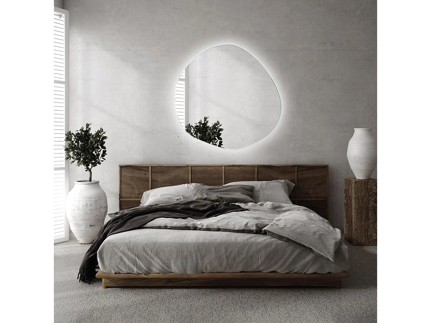 Specchio decorativo a LED di forma irregolare - Tulup - 86,2 cm x 86,9 cm - Luce fredda