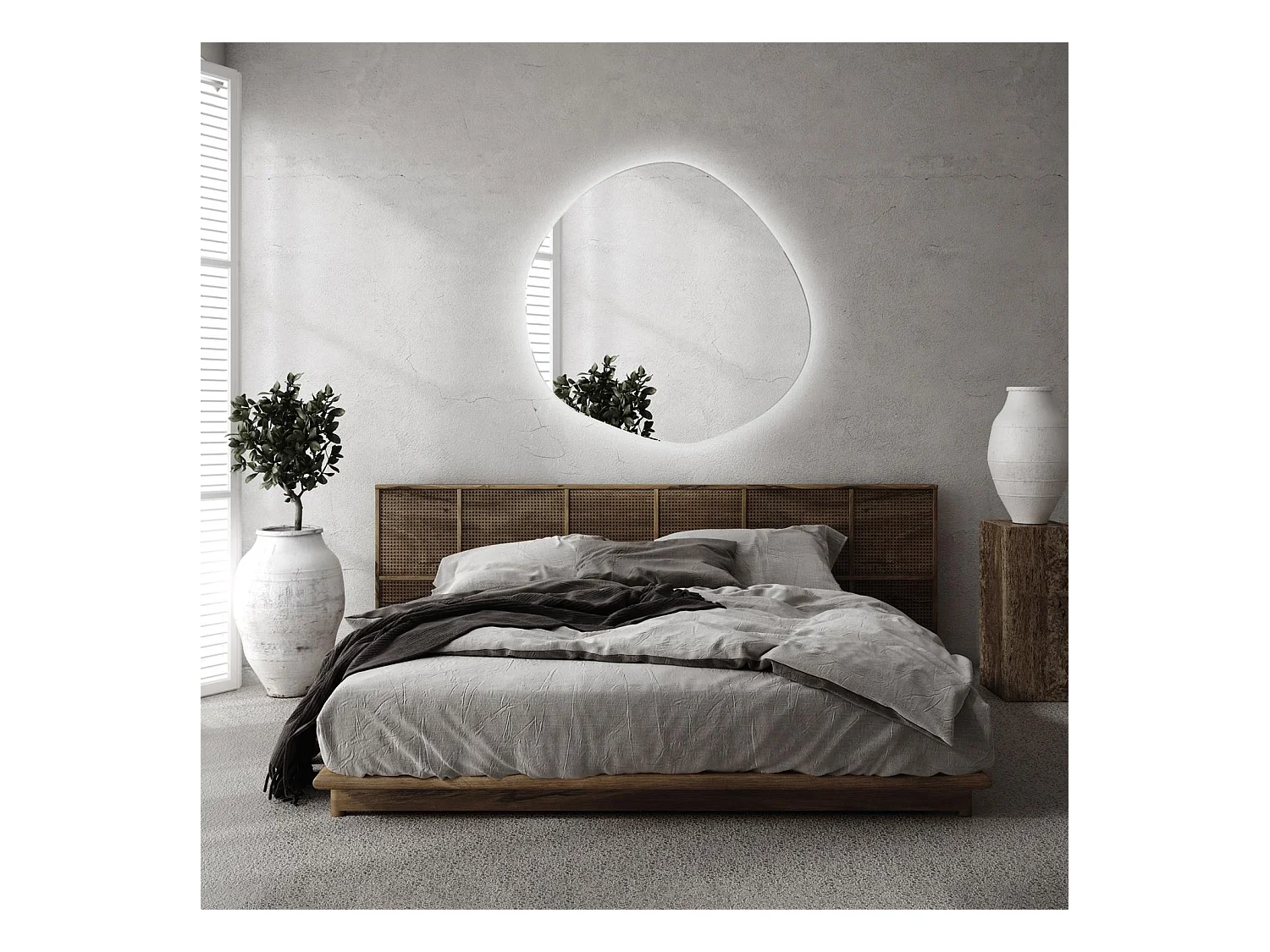 Miroir LED décoratif de forme irrégulière - Tulup - 47,9 cm x 48,3 cm - Lumière froide