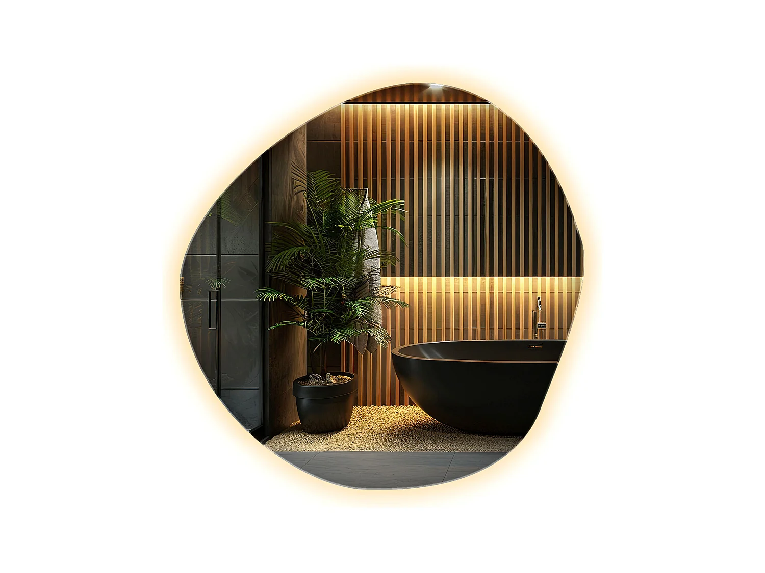 Miroir LED décoratif de forme irrégulière - Tulup - 47,9 cm x 48,3 cm - Lumière chaude
