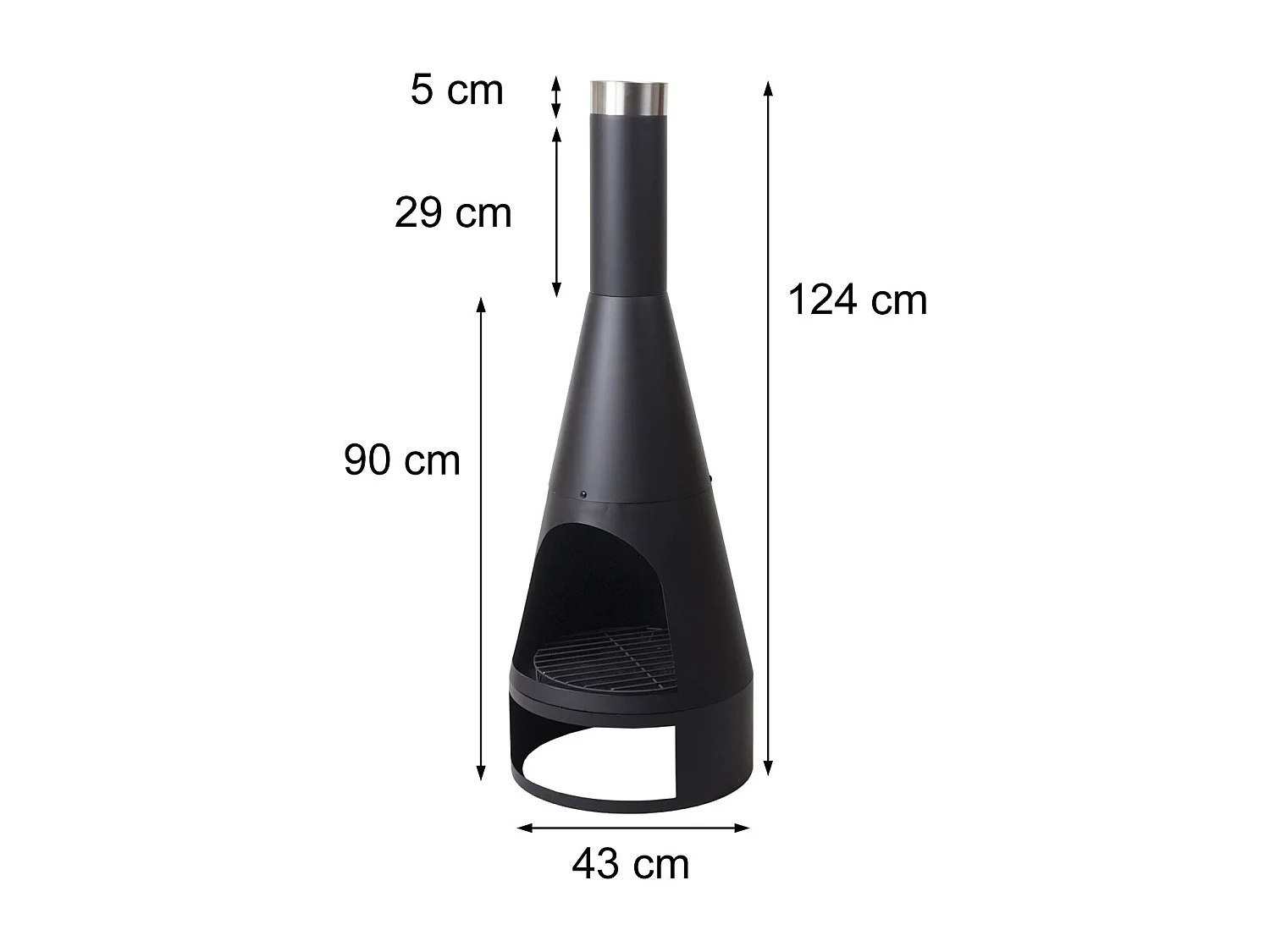 Four de jardin MCW-K90,  120x43cm noir