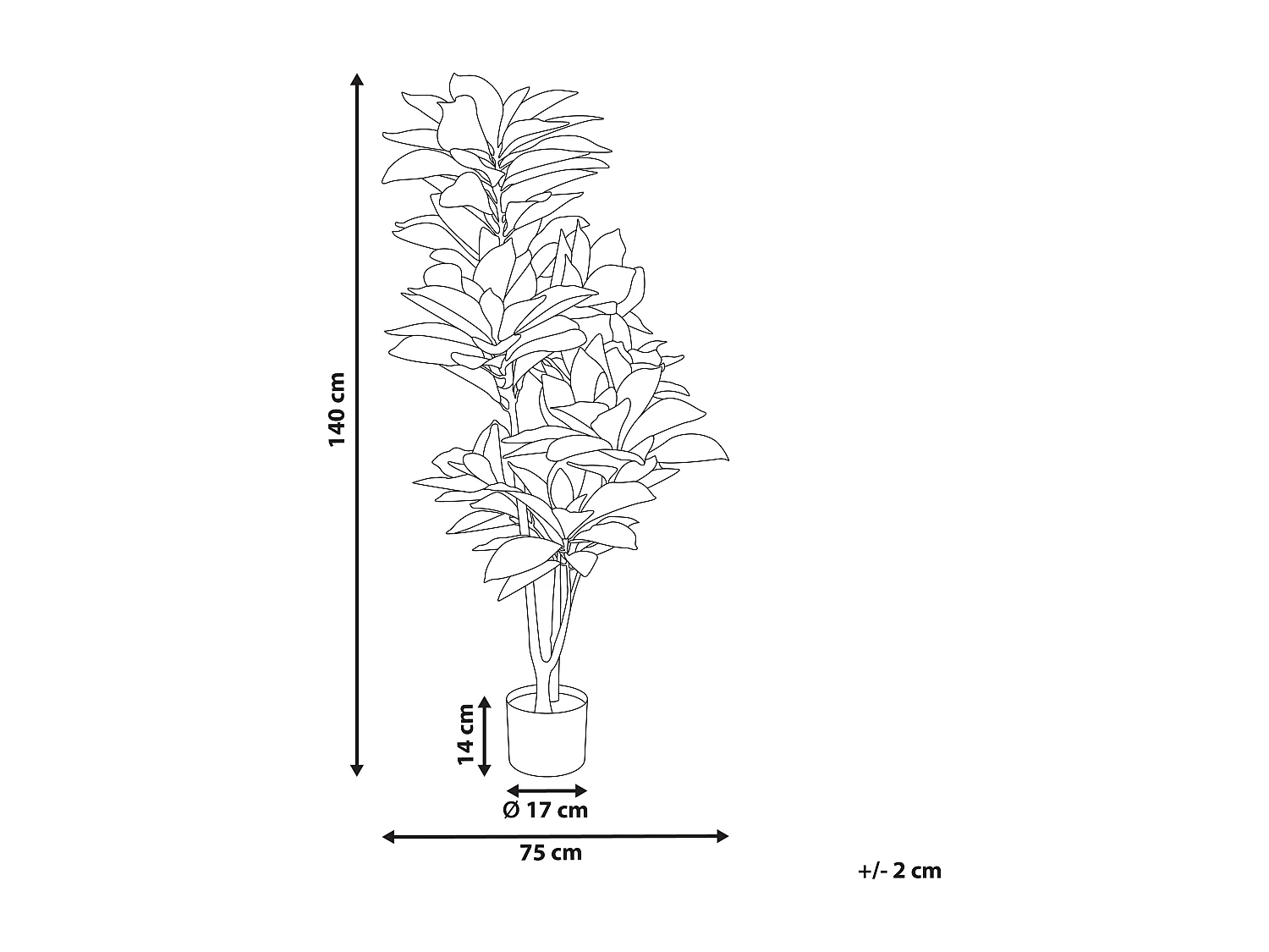 Pianta artificiale in vaso 140 cm CODIAEUM