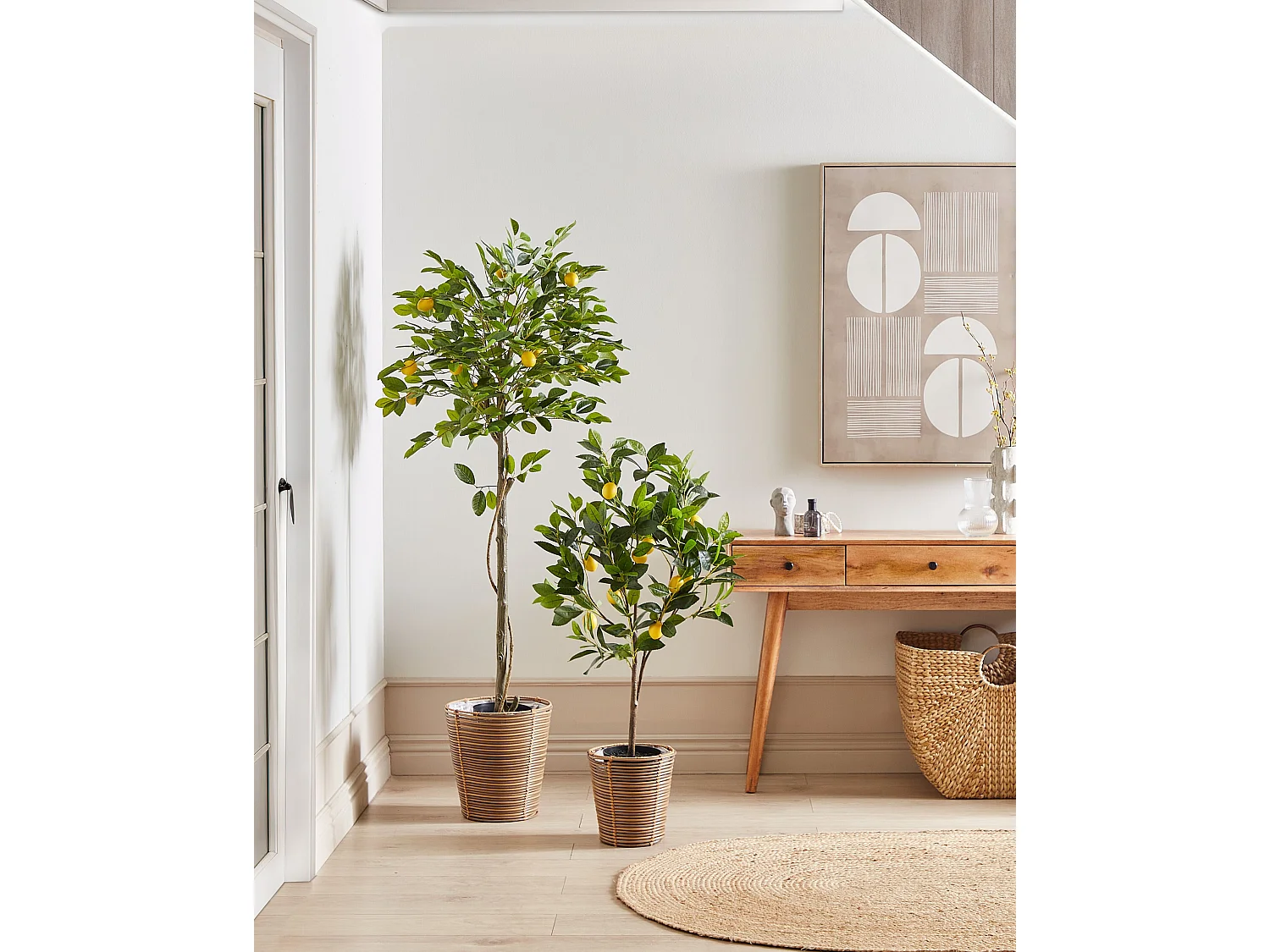 Kunstpflanze künstlicher Zitronenbaum im Blumentopf grün 156 cm Lemon Tree