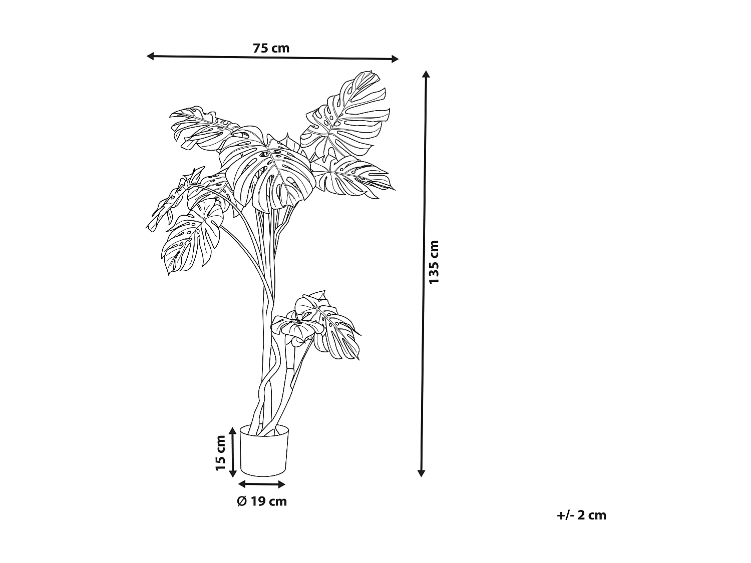 Kunstplant 135 cm MONSTERA PLANT