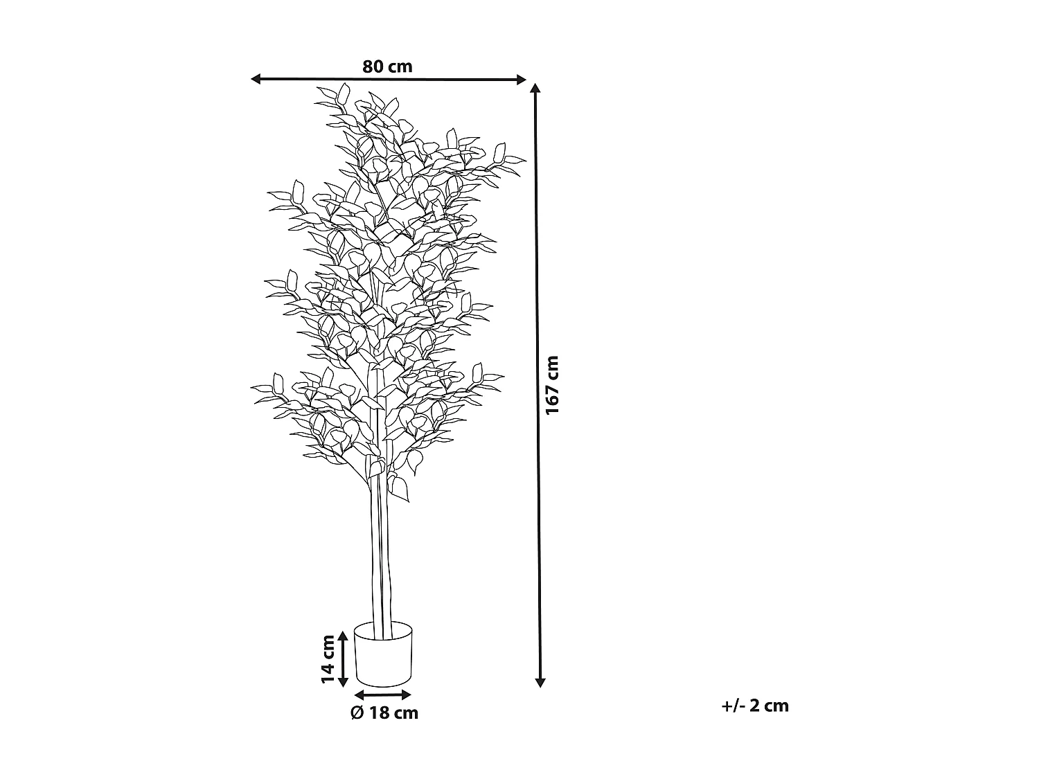 Pianta artificiale in vaso 167 cm FICUS TREE
