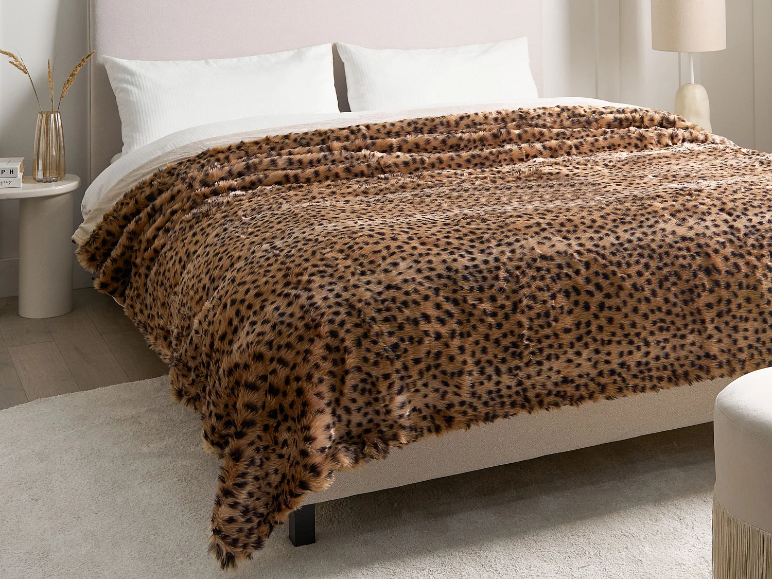 Tagesdecke KUDELI Webpelz 200 x 220 cm Braun