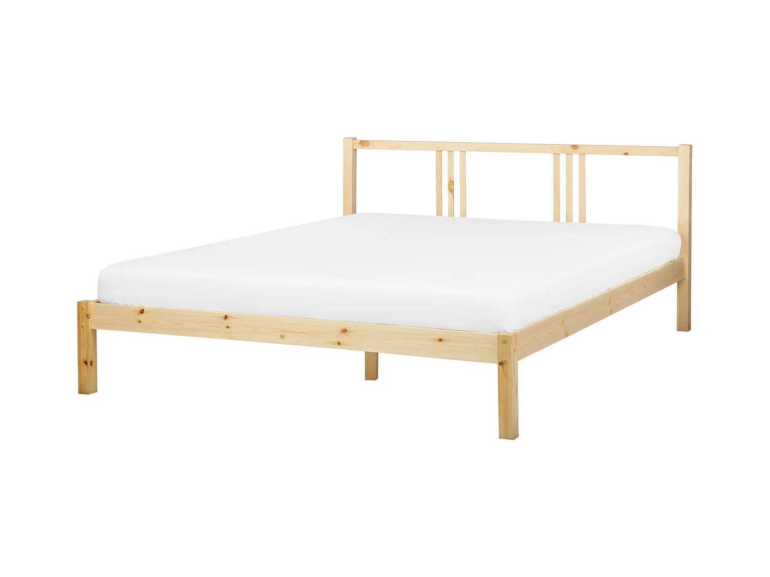 Lit avec sommier Bois de pin VANNES 160 x 200 cm Marron clair