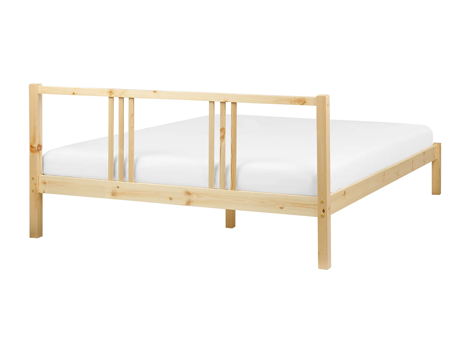 Cama Madeira VANNES 160 x 200 cm Castanho claro