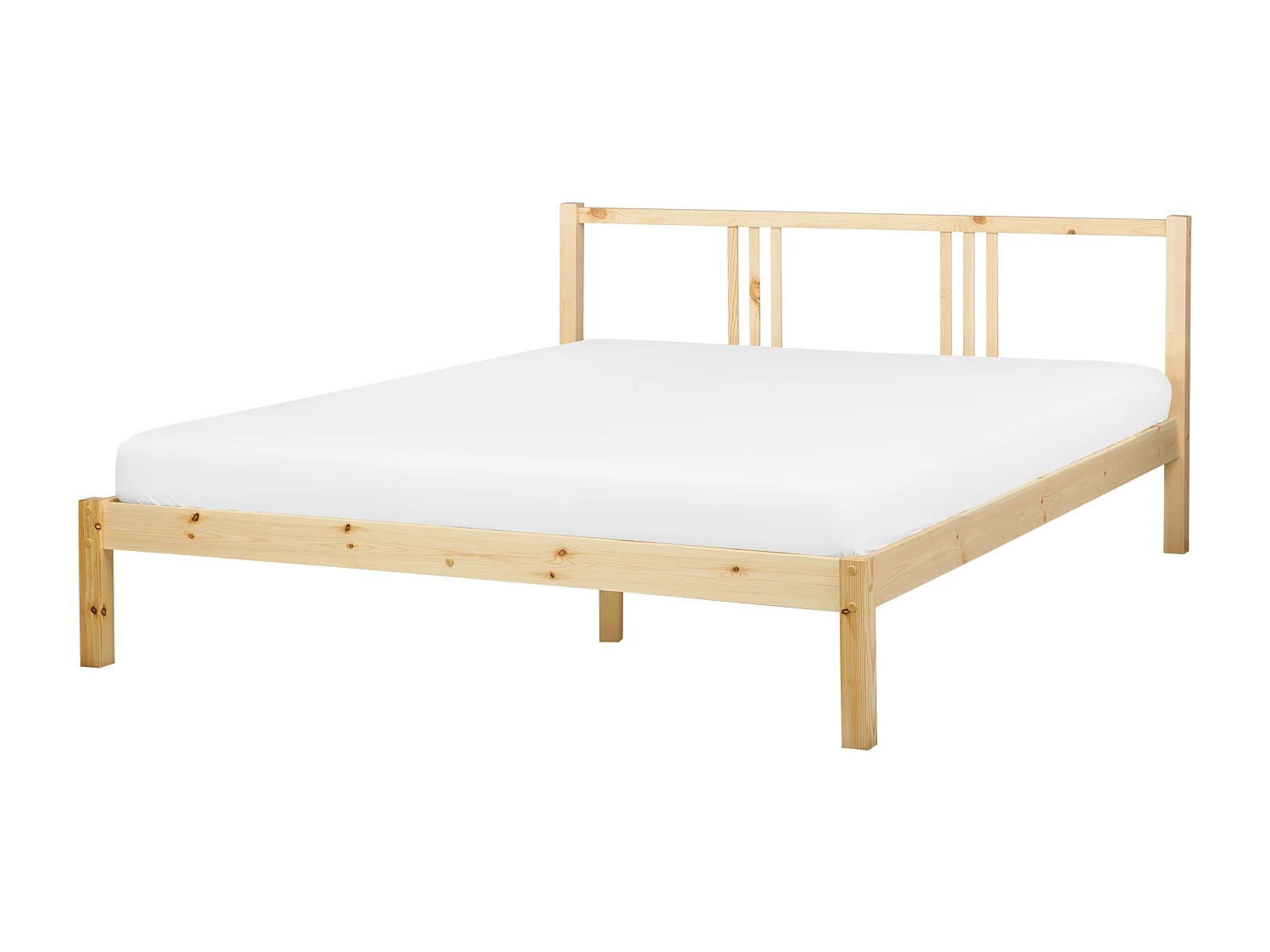 Bett mit Lattenrost Kiefernholz VANNES 160 x 200 cm Hellbraun