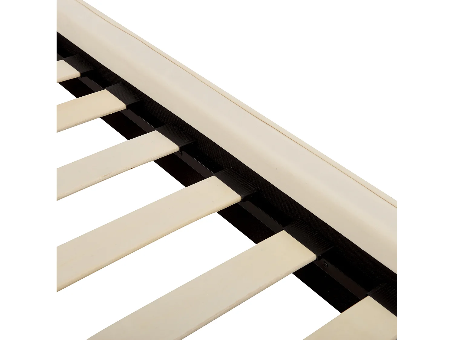 Polsterbett mit Lattenrost 180 x 200 cm Samtbezug beige hohes Kopfteil Senlis