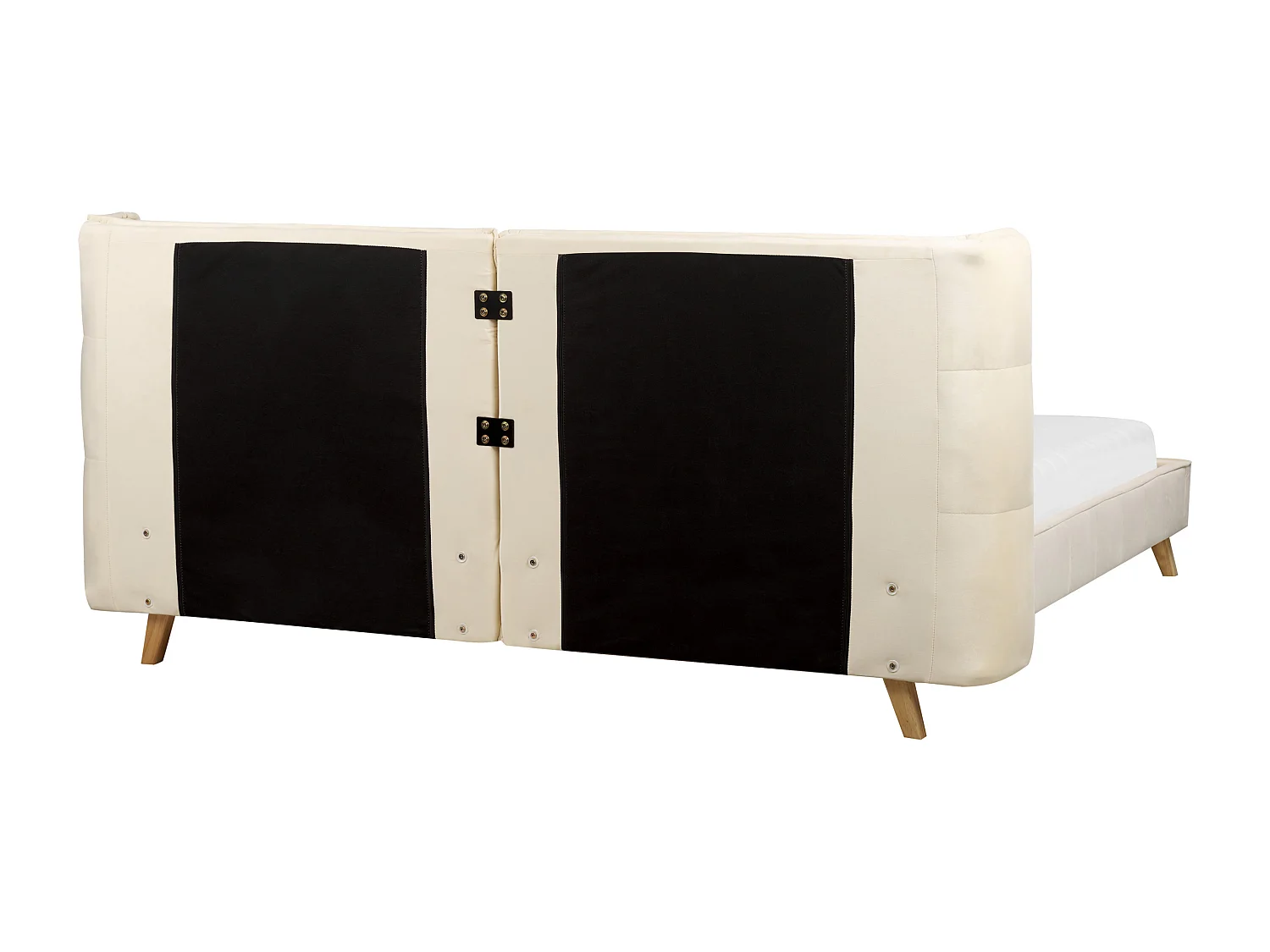 Lit avec sommier Velours SENLIS 180 x 200 cm Beige