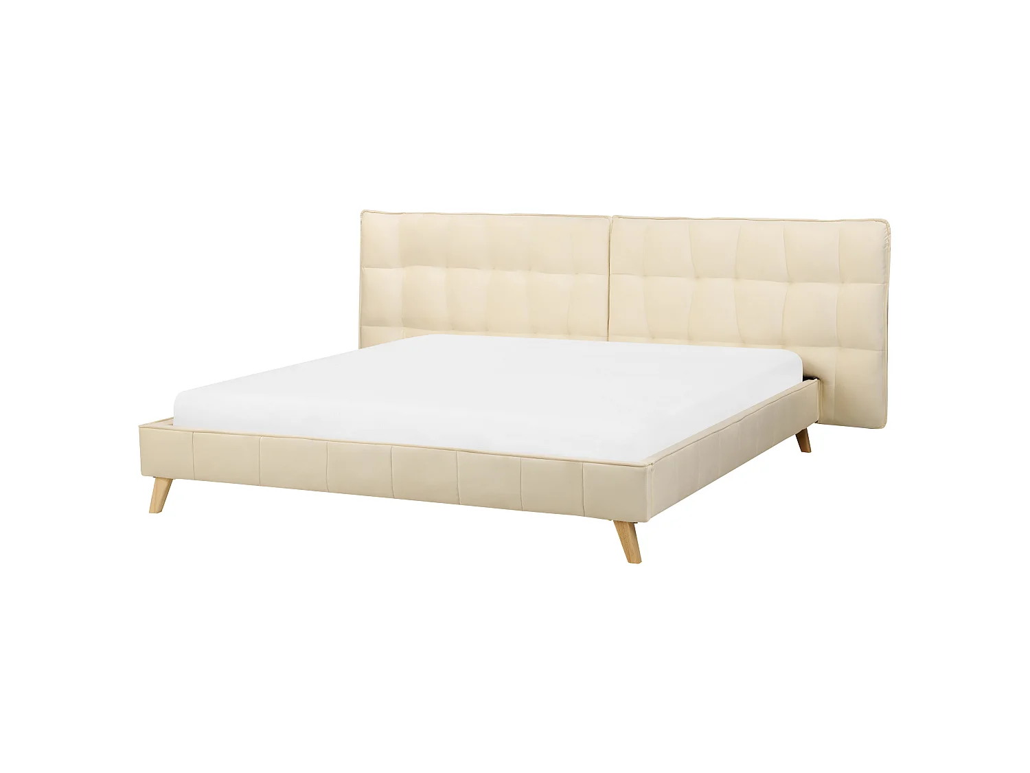 Seng Fløyel SENLIS 180 x 200 cm Beige