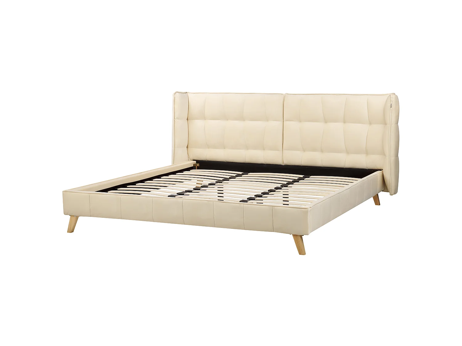 Seng Fløyel SENLIS 180 x 200 cm Beige