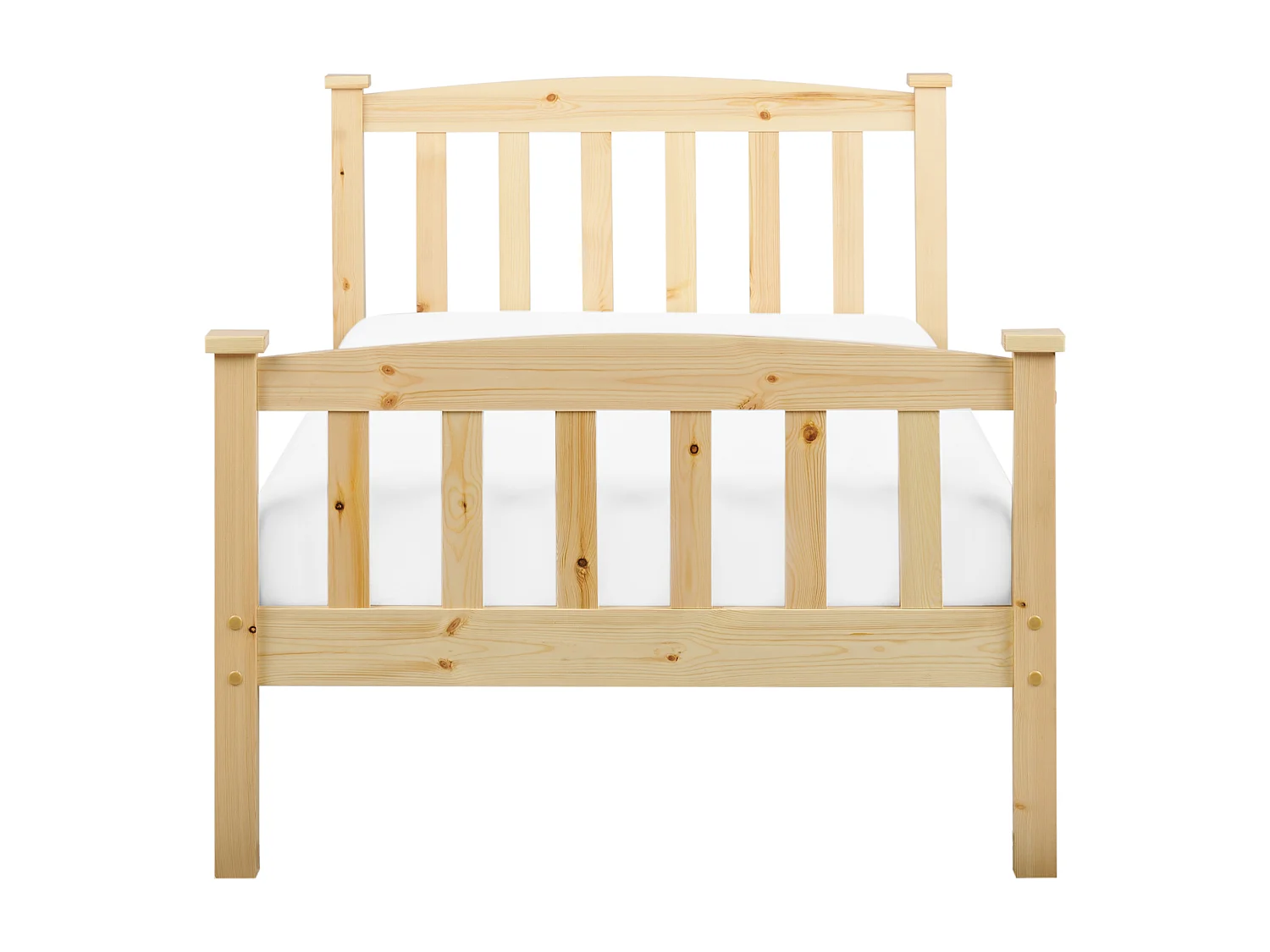 Lit avec sommier Bois de pin GIVERNY 90 x 200 cm Marron clair