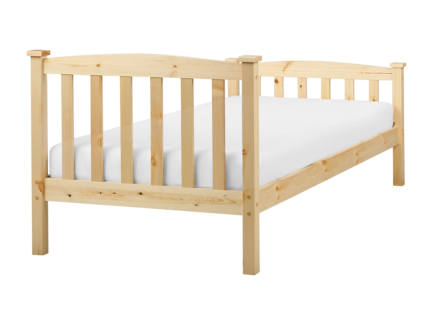 Lit avec sommier Bois de pin GIVERNY 90 x 200 cm Marron clair