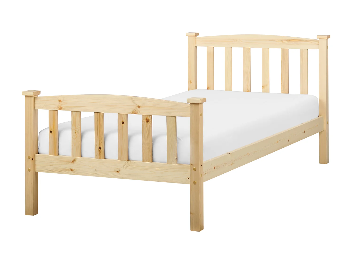 Lit avec sommier Bois de pin GIVERNY 90 x 200 cm Marron clair