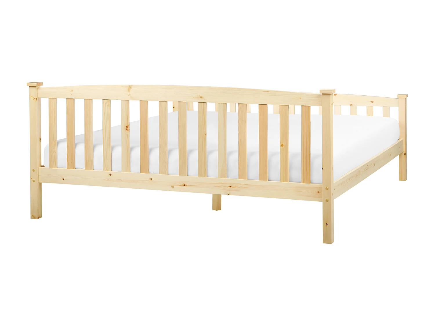 Cama Madera de pino GIVERNY 180 x 200 cm Marrón claro